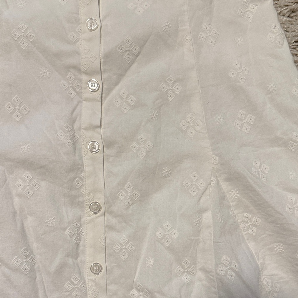 Wayf Ivory White Eyelet Embroidered Cap Sleeve Mini Dress M - Picture 2 of 6